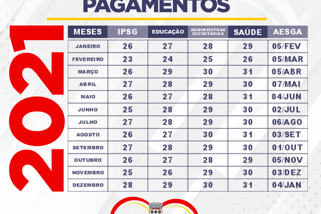 NOTA INFORMATIVA CALENDÁRIO DE PAGAMENTO DOS SERVIDORES PÚBLICOS