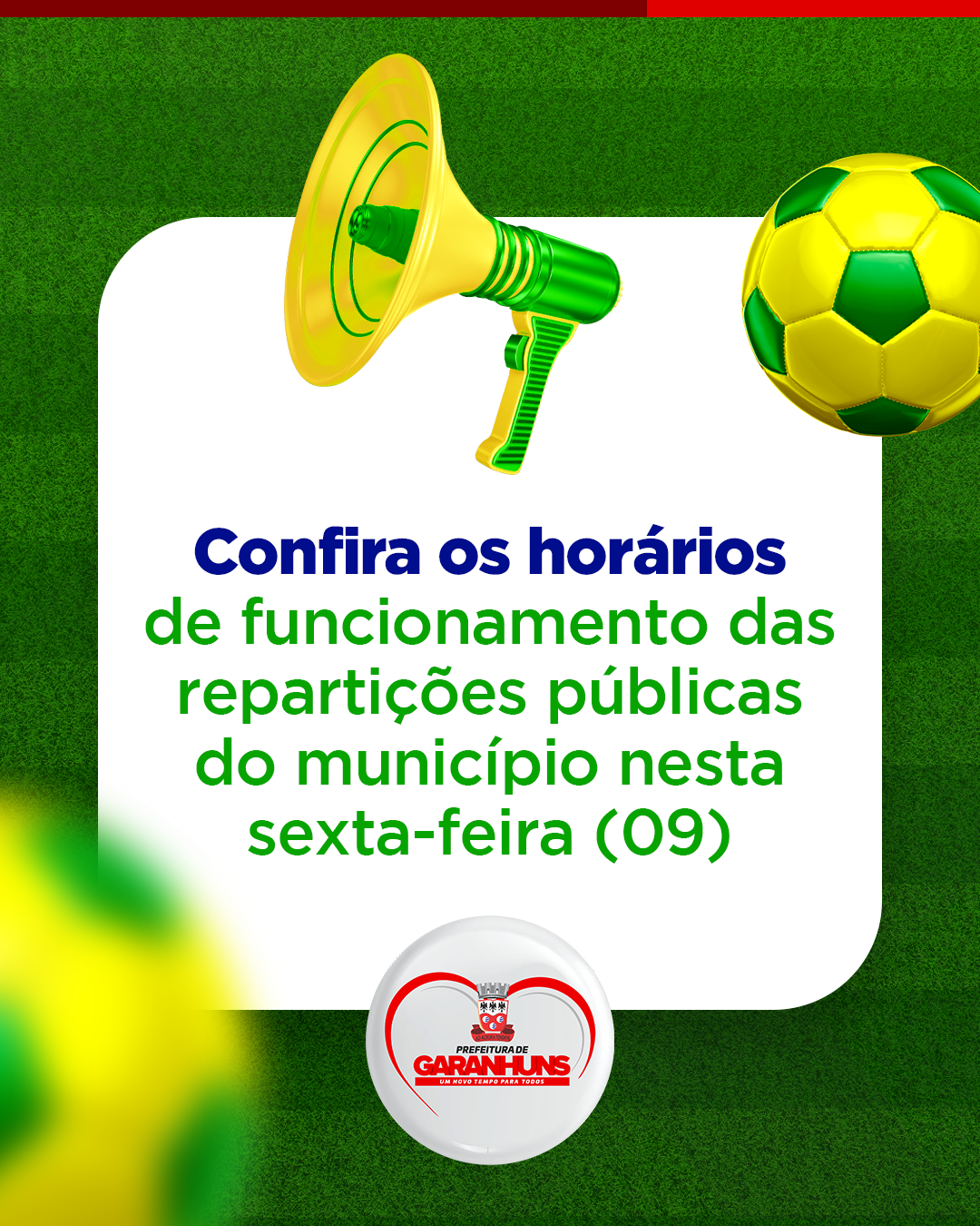 Amanhã (24) tem jogo do Brasil e as repartições públicas funcionam em  horário especial - Prefeitura de Ibitinga