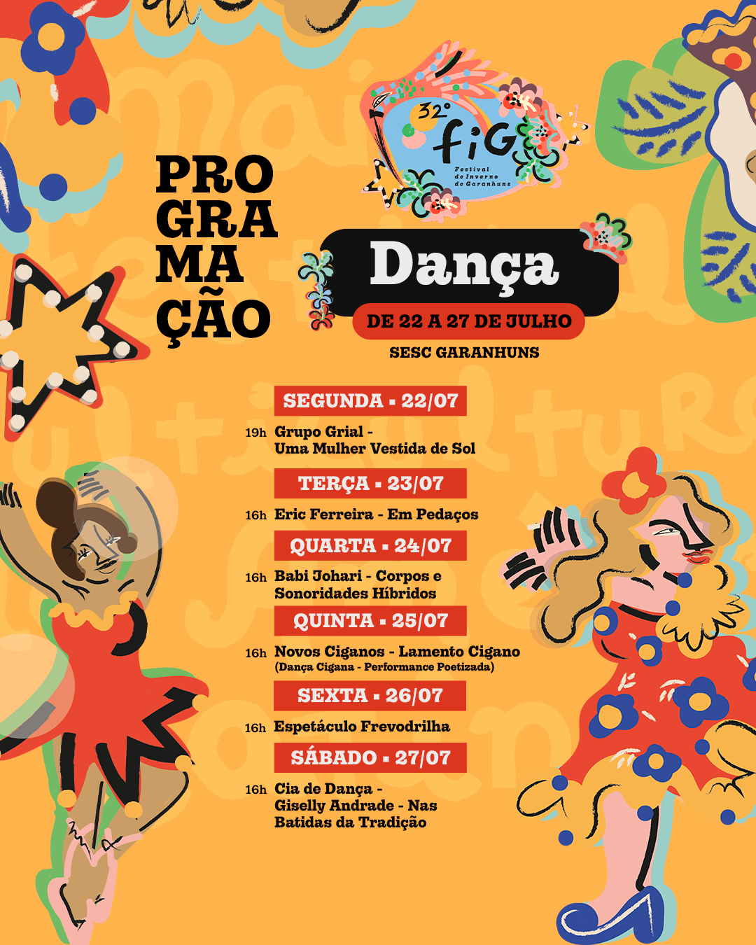 programação de dança do 32º festival de inverno de garanhuns 2024